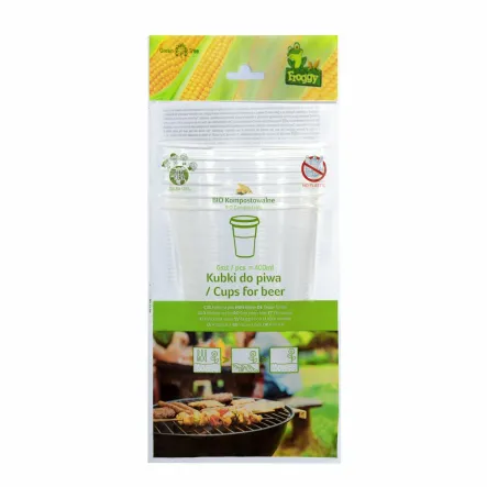 Kubki Do Piwa Kompostowalne 6 Sztuk - Froggy