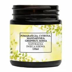 Naturalna Świeca Sojowa - Pomarańcza, Cytryna, Mandarynka, Grejpfrut, Sosna 120 ml - Vitafarm