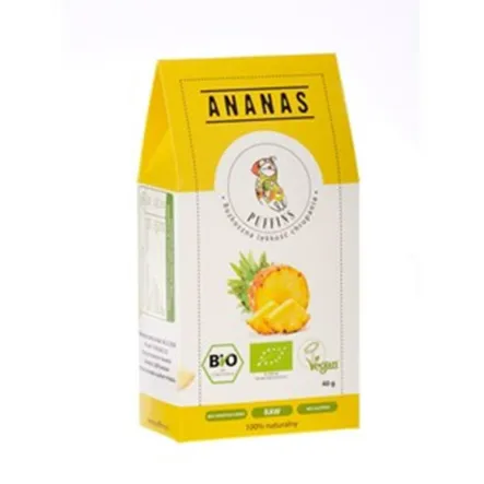 Ananas Suszony Bio 40 G - Puffins 