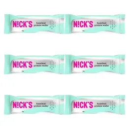 6 x Wafelek Proteinowy Bezglutenowy o Smaku Orzechów Laskowych w Czekoladzie Mlecznej 40 g - Nicks