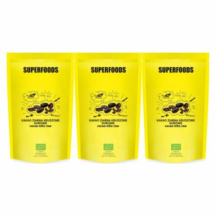 3 x Kakao Ziarna Kruszone Surowe Bio 600 g - Bio Planet