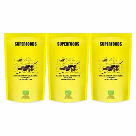 3 x Kakao Ziarna Kruszone Surowe Bio 600 g - Bio Planet