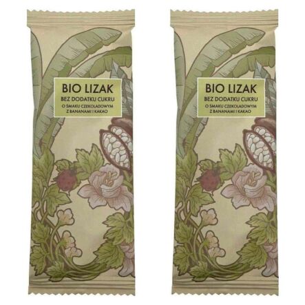 2 x Lizak o Smaku Czekoladowym z Bananem i Kakao z Erytrytolem Bio 6 g - Lizuu