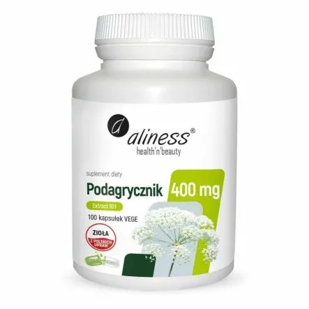Podagrycznik Ekstrakt 10:1 400 mg 100 Kapsułek VEGE - Aliness