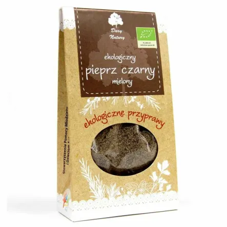 Pieprz Czarny Mielony Ekologiczny 50 g - Dary Natury