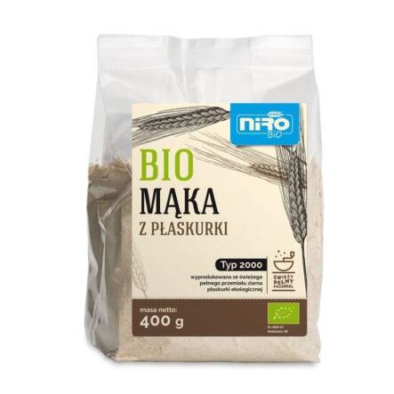 Mąka z Płaskurki Bio Pełnoziarnista 400 g - Niro - Przecena Krótka Data Minimalnej Trwałości
