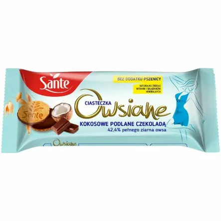 Ciasteczka Owsiane Kokosowo - Czekoladowe 170 g - Sante