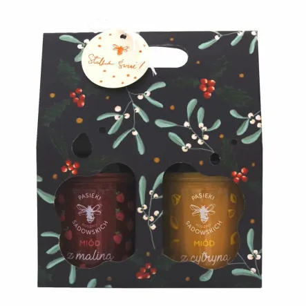 Zestaw z 2 Miodami Malina 430 g i Cytryna 430 g - Pasieki Sadowskich