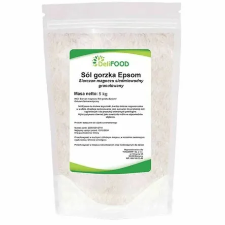 Siarczan Magnezu Siedmiowodny Granulowany (Sól Gorzka Epsom) 5 kg - DeliFood