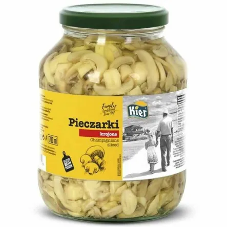 Pieczarki Krojone w Zalewie Naturalnej 1,7 l (1,6 kg/ 0,8 kg) - Kier