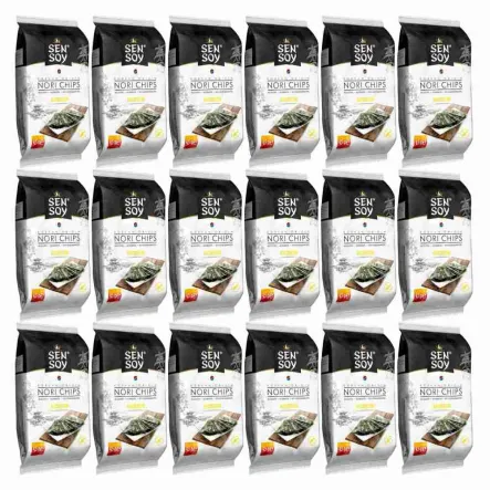 18 x Chipsy Nori Prażone Glony Przekąska Classic 4,5 g - Sen Soy