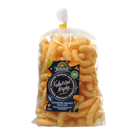 Chrupki Kukurydziane Naturalne Długie Bezglutenowe  Bio 100 g - Biolinie - Przecena Krótka Data Minimalnej Trwałości