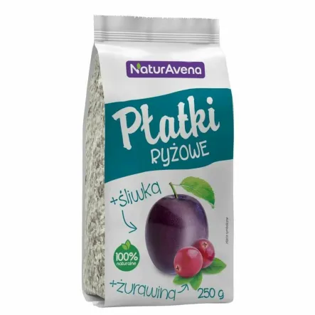 Płatki Ryżowe z Żurawiną i Śliwką 250 g - Naturavena