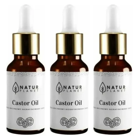 3 x Olej Rycynowy Nierafinowany Kosmetyczny 30 ml - Natur Planet