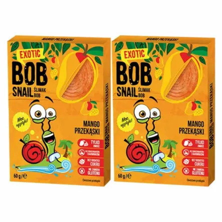 2 x Przekąska Mango Bez Dodatku Cukru 60 g Bob Snail