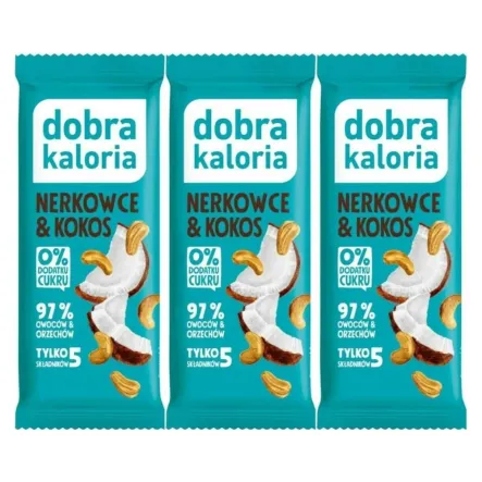 3 x Baton Nerkowce i Kokos 35 g - Dobra Kaloria
