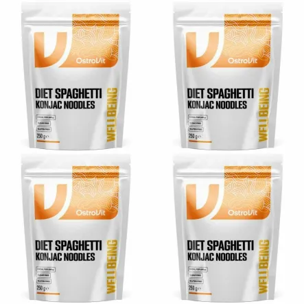 4 x Makaron Konjac Diet Spaghetti Konjac Noodles Keto Friendly 400 g (250 g) - OstroVit