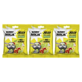 3 x KETO Żelki Bez Dodatku Cukru o Smaku Owocowym Kółeczka 75 g - Bunny Ninja