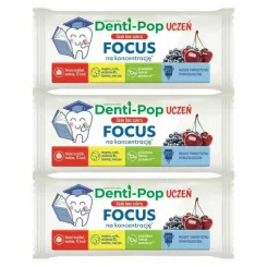 3 x Lizak Bez Dodatku Cukru FOCUS 6 g - Denti-Pop Uczeń