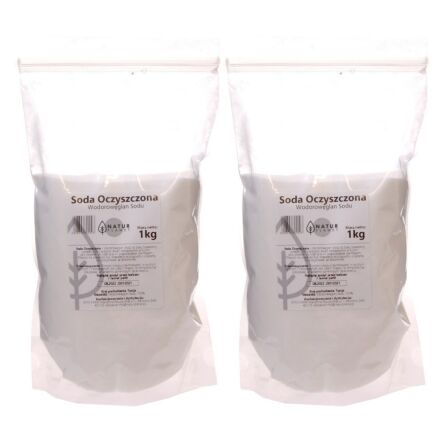 Zestaw 2 x Wodorowęglan Sodu Soda Oczyszczona Proszek 1 kg - Natur Planet
