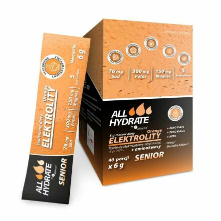 ALLHydrate Elektrolity SENIOR Orange 40 Saszetek - Aliness