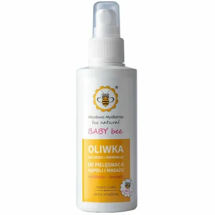 Oliwka Dla Dzieci i Niemowląt do Pielęgnacji, Kąpieli i Masażu 150 ml - Miodowa Mydlarnia BABY BEE