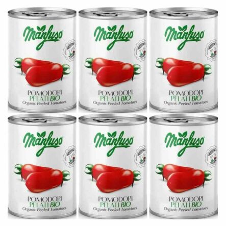 6 x Pomidory Bez Skórki Bio 400 g - Manfuso