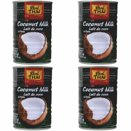 Mleczko Kokosowe 17-19% 400 ml Real Thai - Zestaw 4 x 400 ml