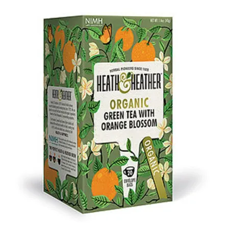 Ekologiczna Herbata Zielona Green Tea & Orange Blossom 40 g Heath & Heather - Wyprzedaż