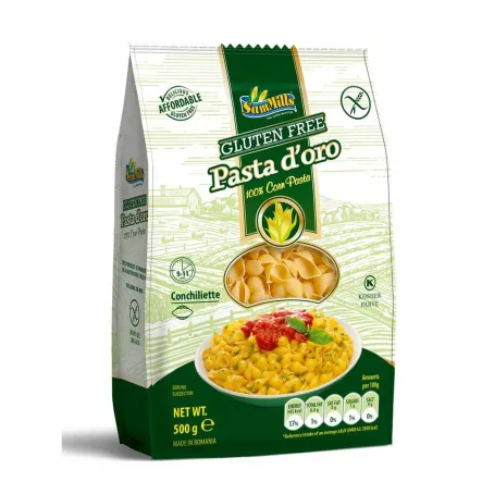 Makaron Muszelka Kukurydziany Bezglutenowy 500 g - SamMills