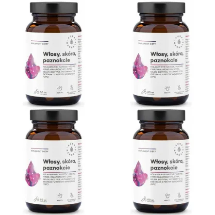 4x  Kolagen Rybi NatiCol (Włosy, Skóra, Paznokcie) 60 Kapsułek - Aura Herbals
