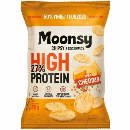 Chipsy z Soczewicy Cheddar Bezglutenowe 60 g - Moonsy