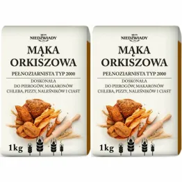 Zestaw 2 x Mąka Orkiszowa Pełnoziarnista Typ 2000 1 kg - Młyn Niedźwiady