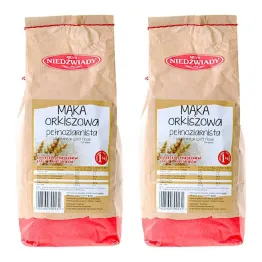Zestaw 2 x Mąka Orkiszowa Pełnoziarnista Typ 2000 1 kg Młyn Niedźwiady