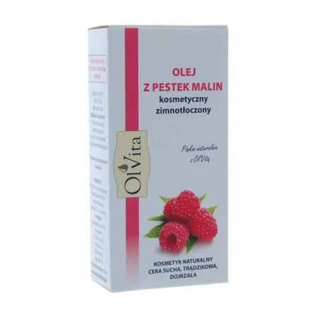 Kosmetyczny Olej z Pestek Malin Zimnotłoczony 30 ml - Ol'vita - Przecena Krótka Data Minimalnej Trwałości