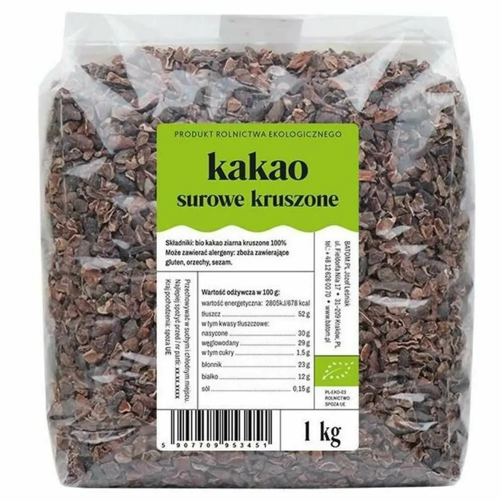 Kakao Surowe Kruszone Bio 1 kg - BATOM – MarketBio
