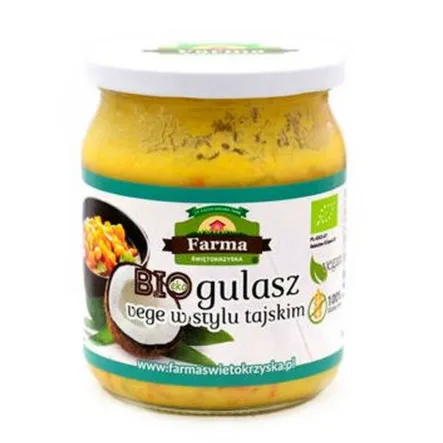 Gulasz Vege w Stylu Tajskim Bezglutenowy Bio 420 g - Farma Świętokrzyska - Wyprzedaż