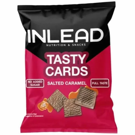 Ciastka Kakaowe Słony Karmel w Czekoladzie Bez Dodatku Cukru Tasty Card 52 g - Inlead