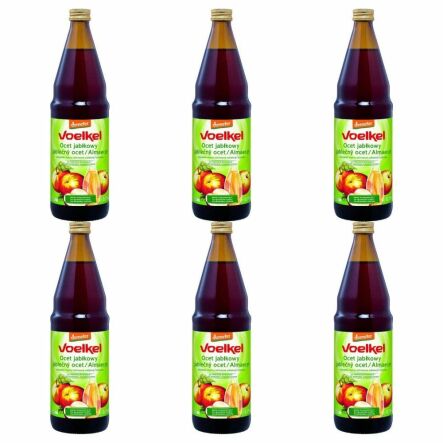 ZGRZEWKA 6 x Ocet Jabłkowy Niefiltrowany Demeter BIO 750 ml Voelkel