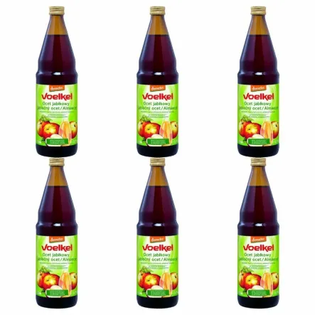 ZGRZEWKA 6 x Ocet Jabłkowy Niefiltrowany Demeter BIO 750 ml Voelkel
