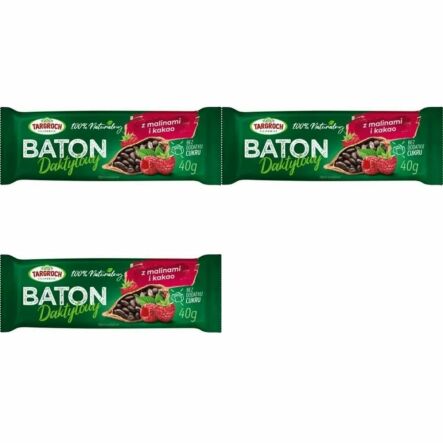 3 x Baton Daktylowy z Malinami i Kakao 40 g - Targroch