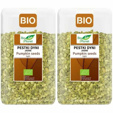 2 x Pestki Dyni Łuskane Jasne Bio 1 kg - Bio Planet