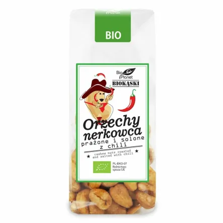 Orzechy Nerkowca Prażone I Solone Z Chili Bio 100 g Bio Planet - Przecena Krótka Data Minimalnej Trwałości