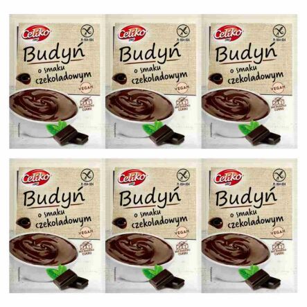 6 x Budyń o Smaku Czekoladowym Bezglutenowy Bez Dodatku Cukru 40 g - Celiko