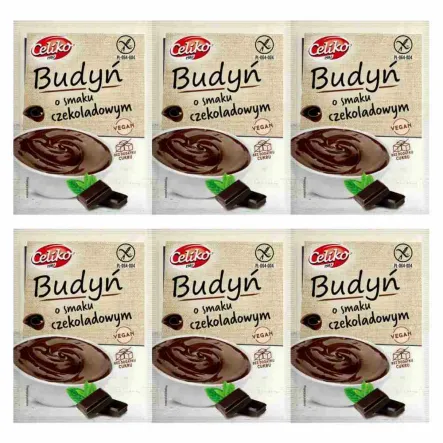 6 x Budyń o Smaku Czekoladowym Bezglutenowy Bez Dodatku Cukru 40 g - Celiko
