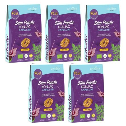 5 x Makaron Konjac Capellini Bezglutenowy Bio 270 g (200 g) - SLIM PASTA