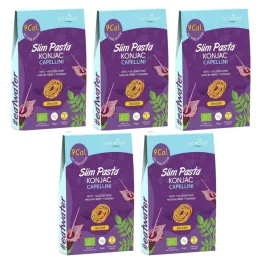 5 x Makaron Konjac Capellini Bezglutenowy Bio 270 g (200 g) - SLIM PASTA