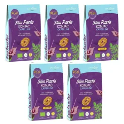 5 x Makaron Konjac Capellini Bezglutenowy Bio 270 g (200 g) - SLIM PASTA