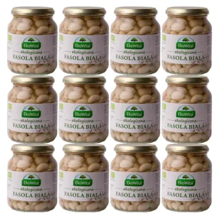 12 x Fasola Biała w Zalewie Bio 360 g (240 g) - Eko-Wital