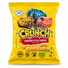Chrupki Kukurydziane Crunch o Smaku Sera w Stylu Cheddar Bezglutenowe BIO 40 g - McLloyd's Biosaurus
